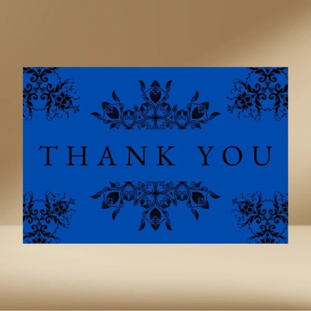 10 Deep Blue Thank You Card